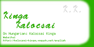 kinga kalocsai business card